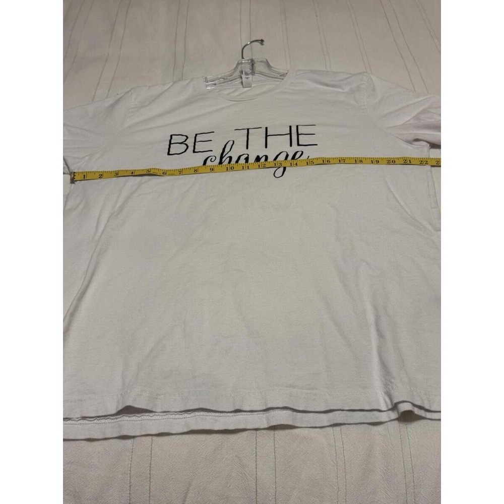 "Be The Change" White Graphic Tee Bella Canvas XL - Picture 5 of 6